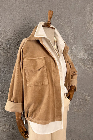 Fitilli Kadife Oversize Ceket