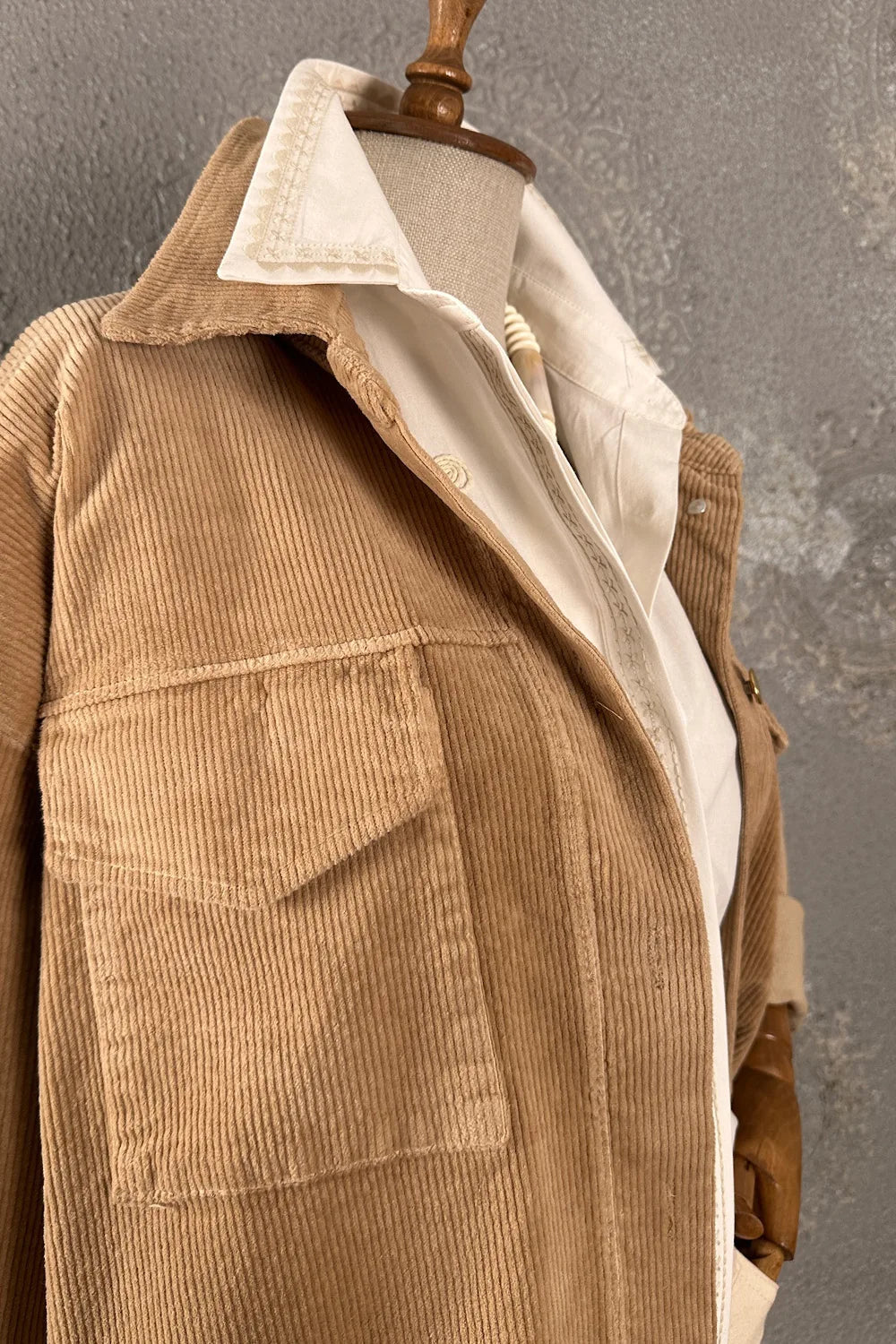 Fitilli Kadife Oversize Ceket