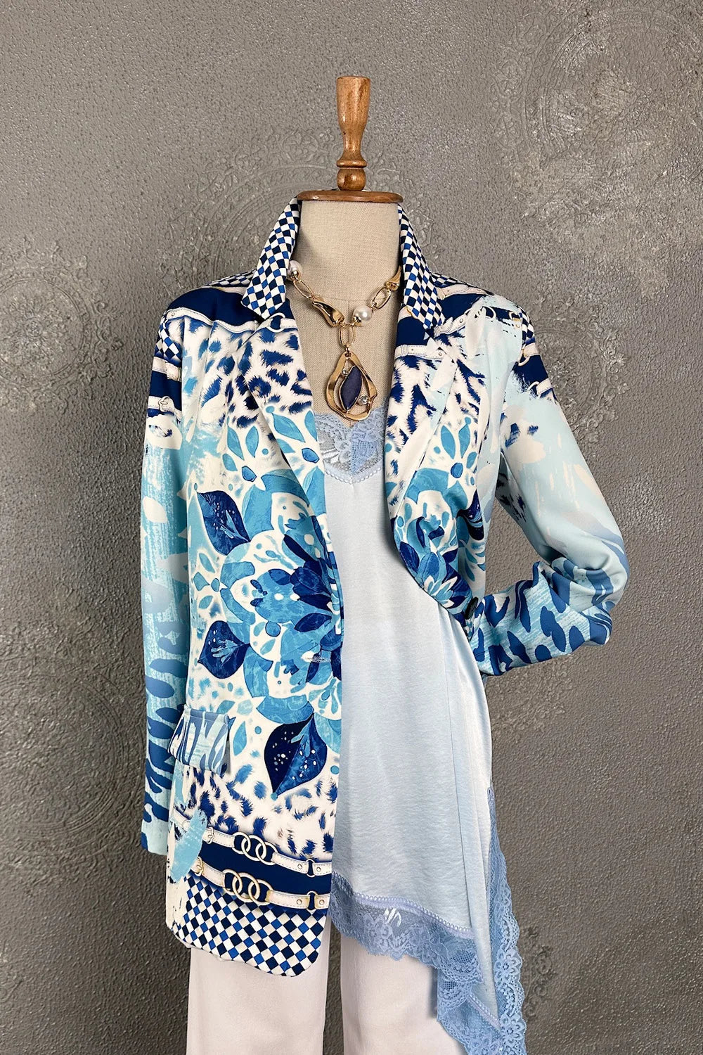 Çiçek Desenli Blazer Ceket