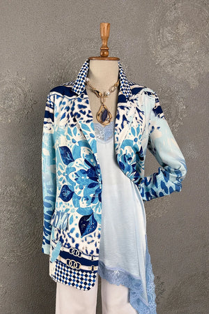 Çiçek Desenli Blazer Ceket