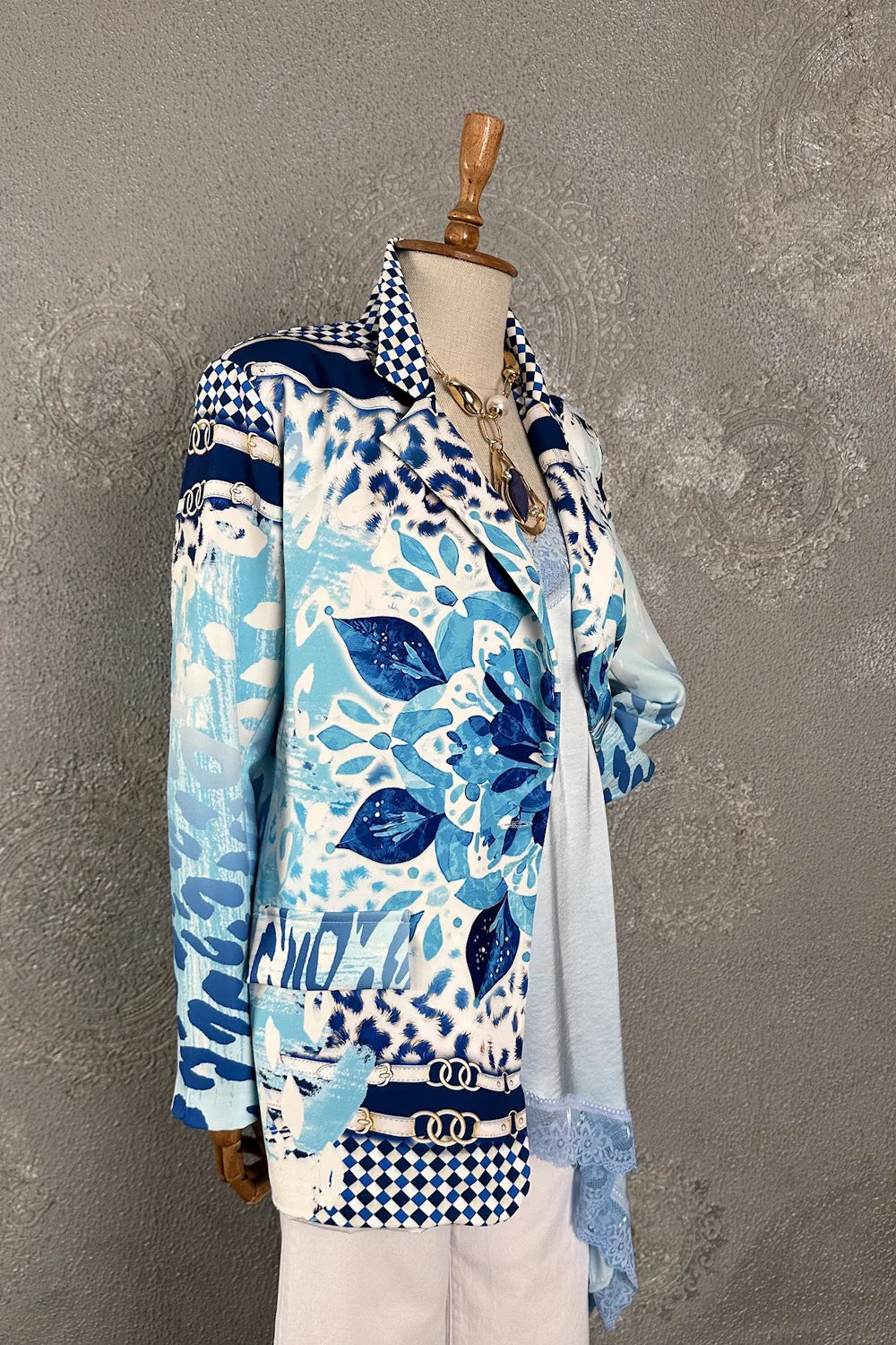 Çiçek Desenli Blazer Ceket