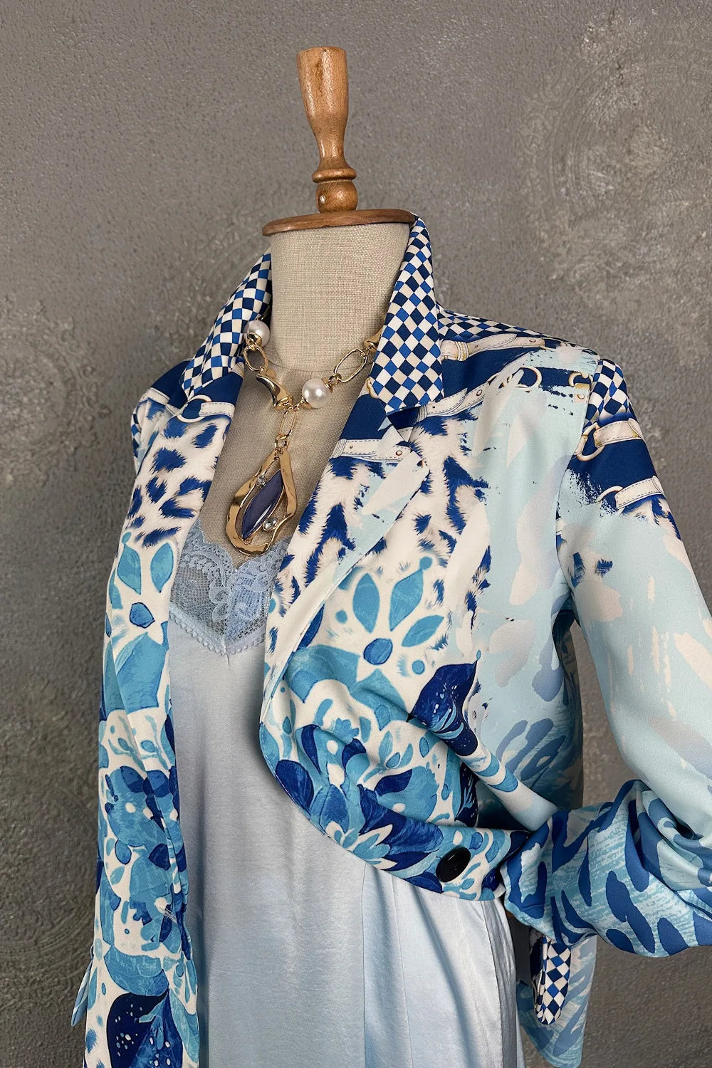 Çiçek Desenli Blazer Ceket