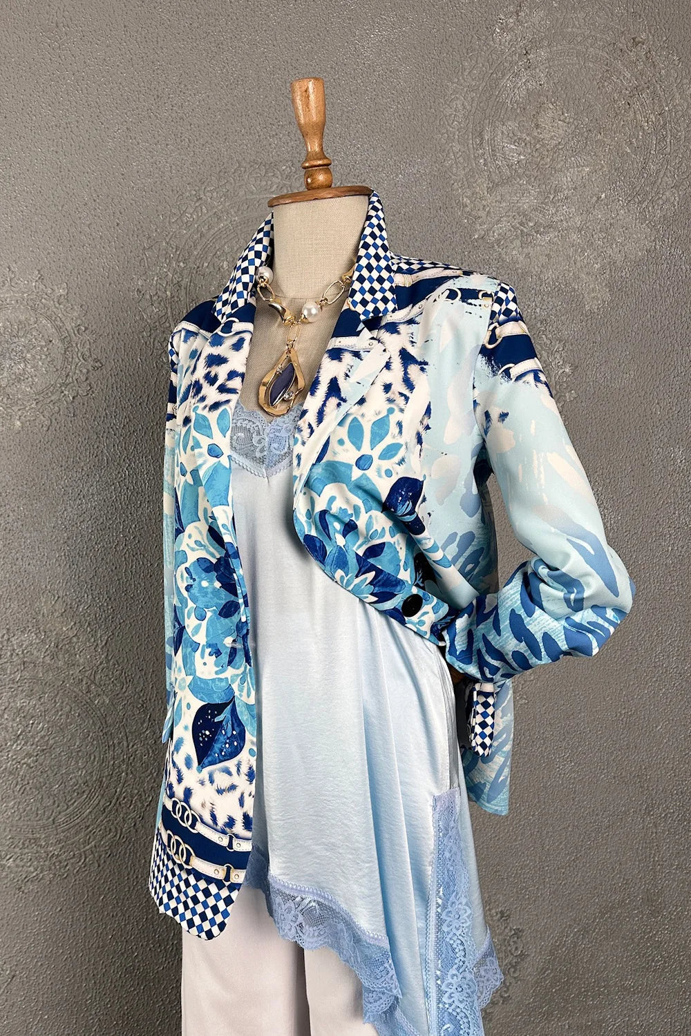 Çiçek Desenli Blazer Ceket