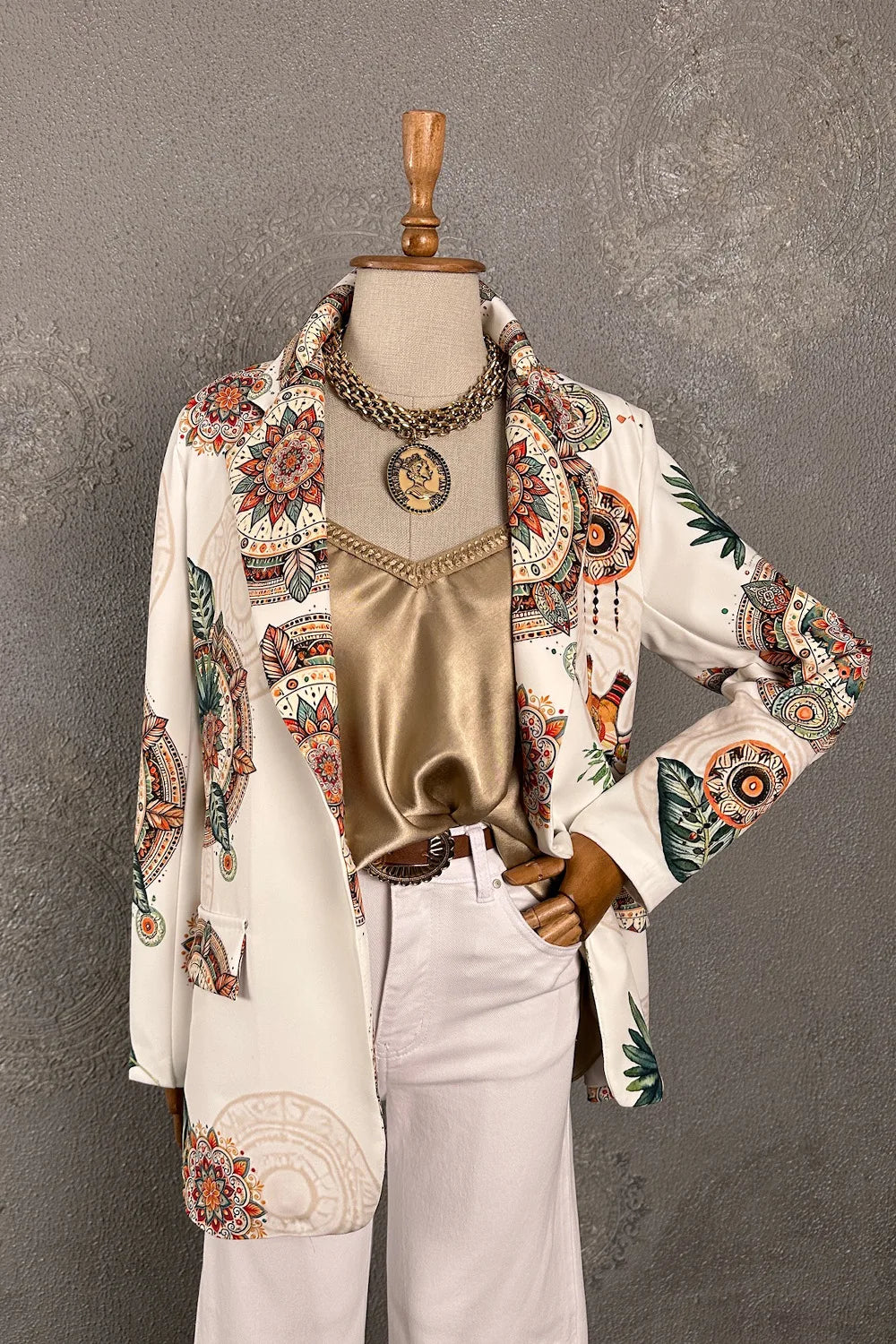 Zürafa Desenli Blazer Ceket
