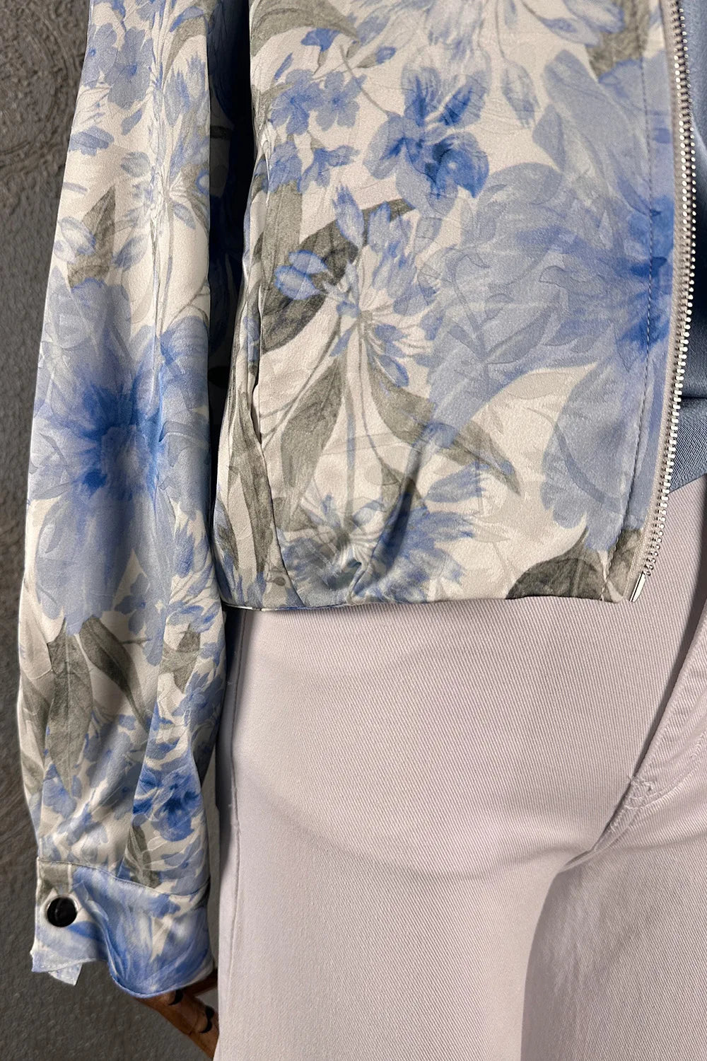 Çiçek Desenli Crop Ceket