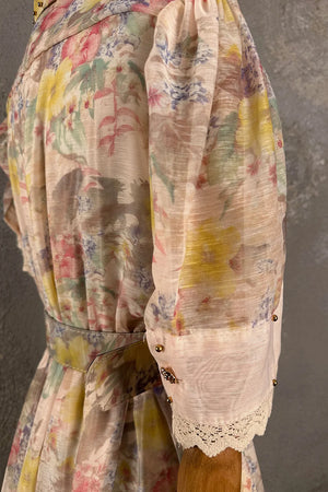 Floral Desenli Romantik Elbise