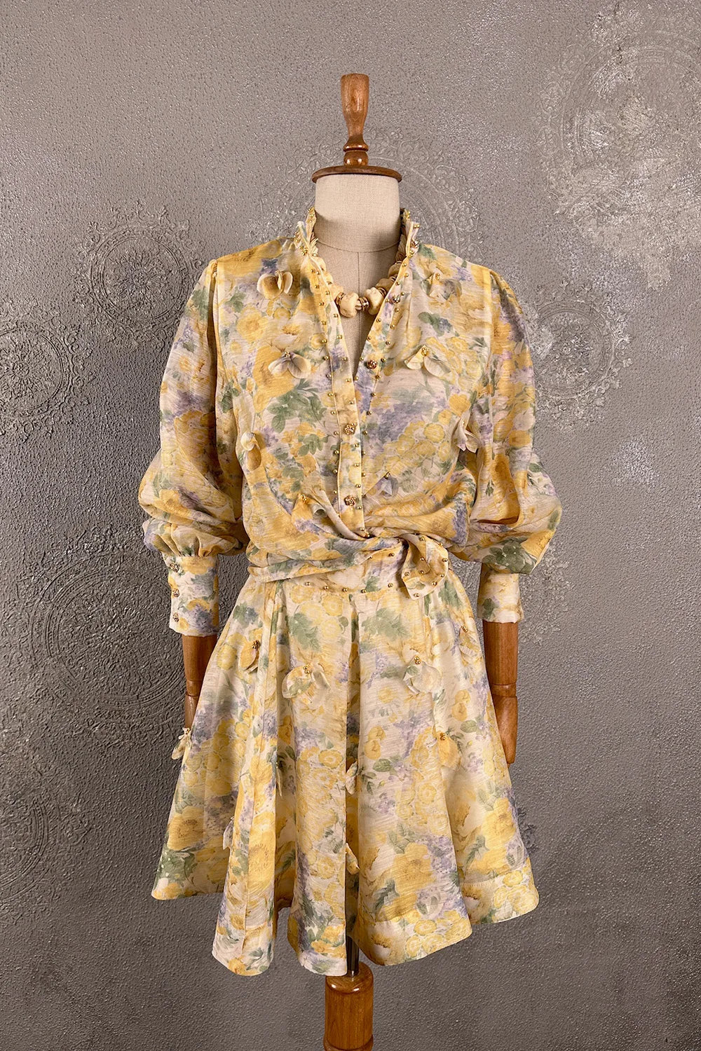 Floral Desenli Etek Takım