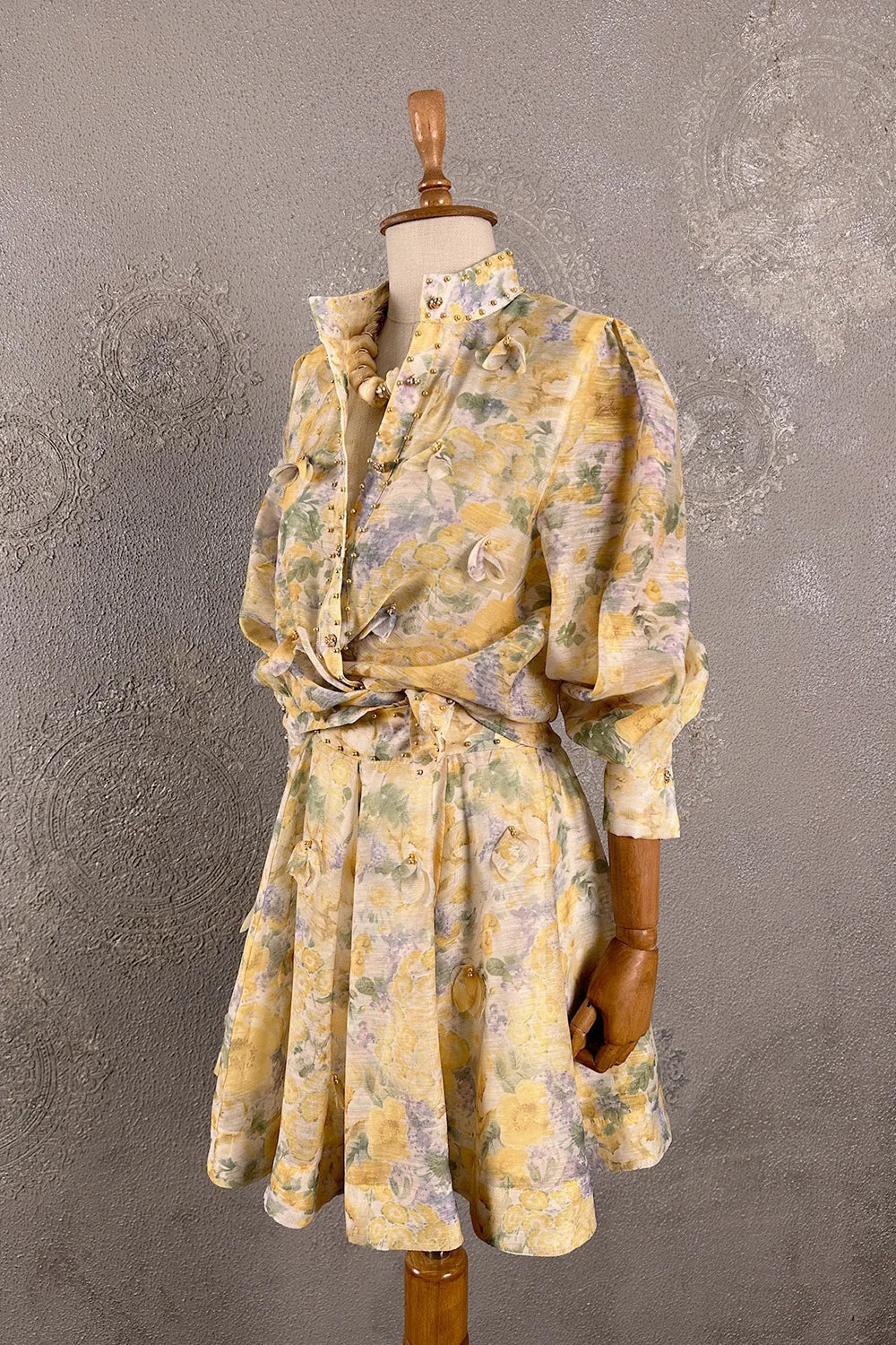 Floral Desenli Etek Takım