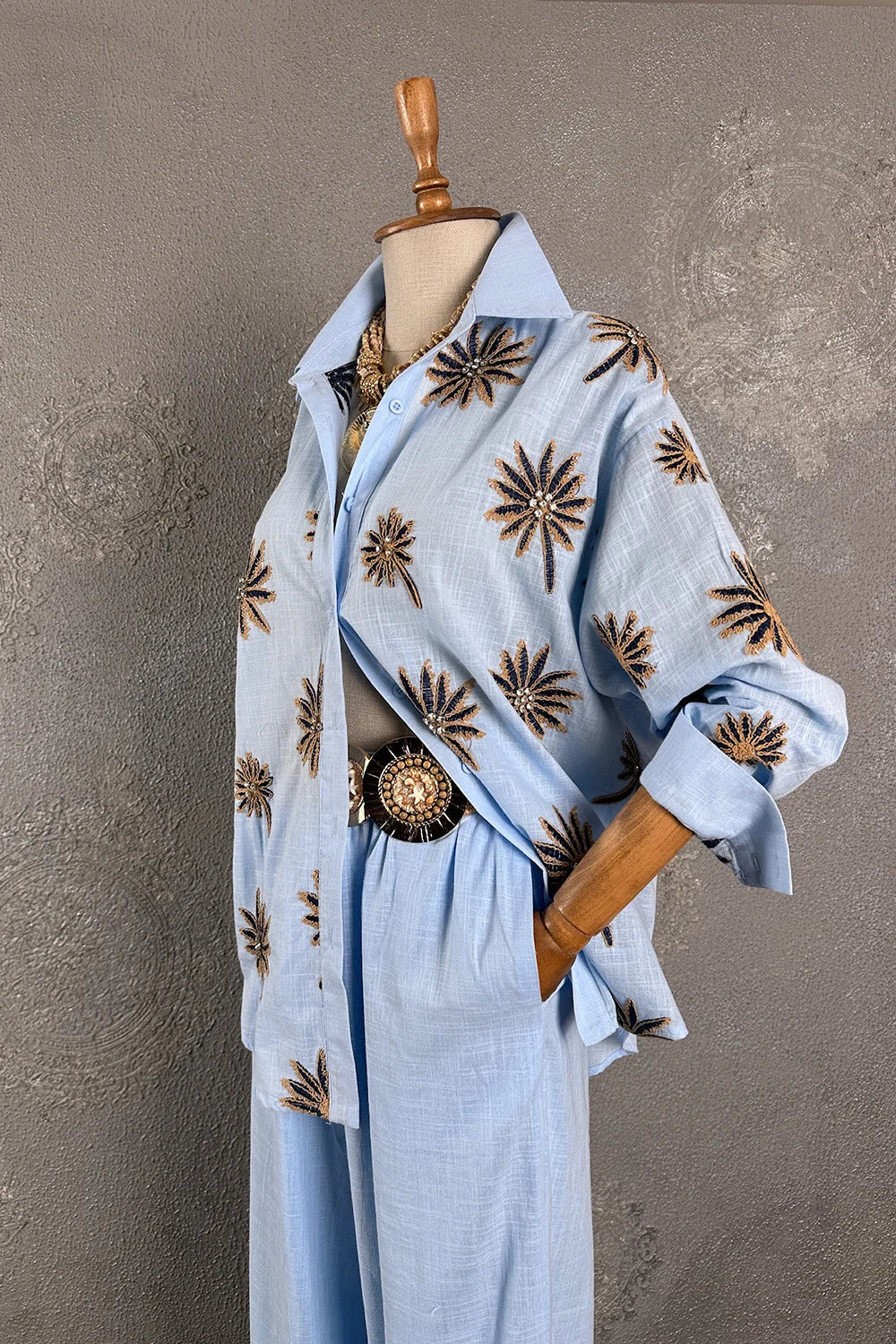 Nakışlı Oversize Pantolon Takım