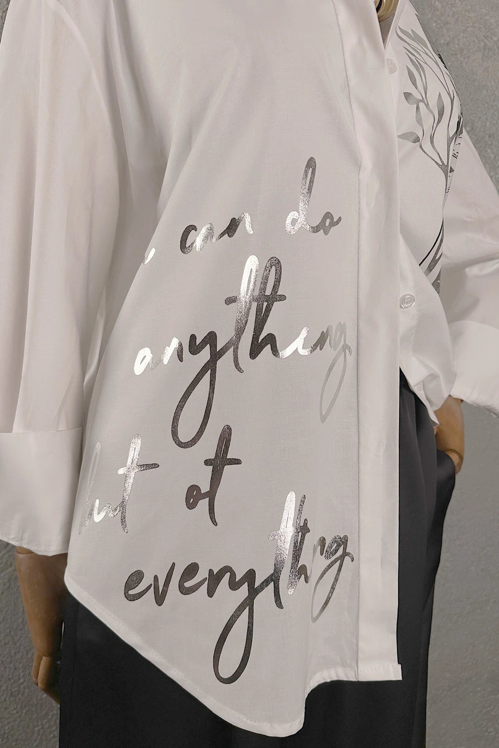 Baskılı Oversize Gömlek