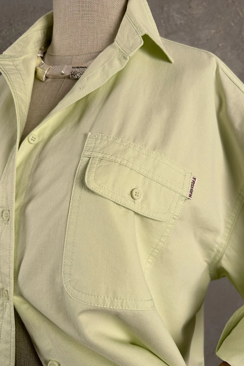 Cep Detaylı Oversize Gömlek