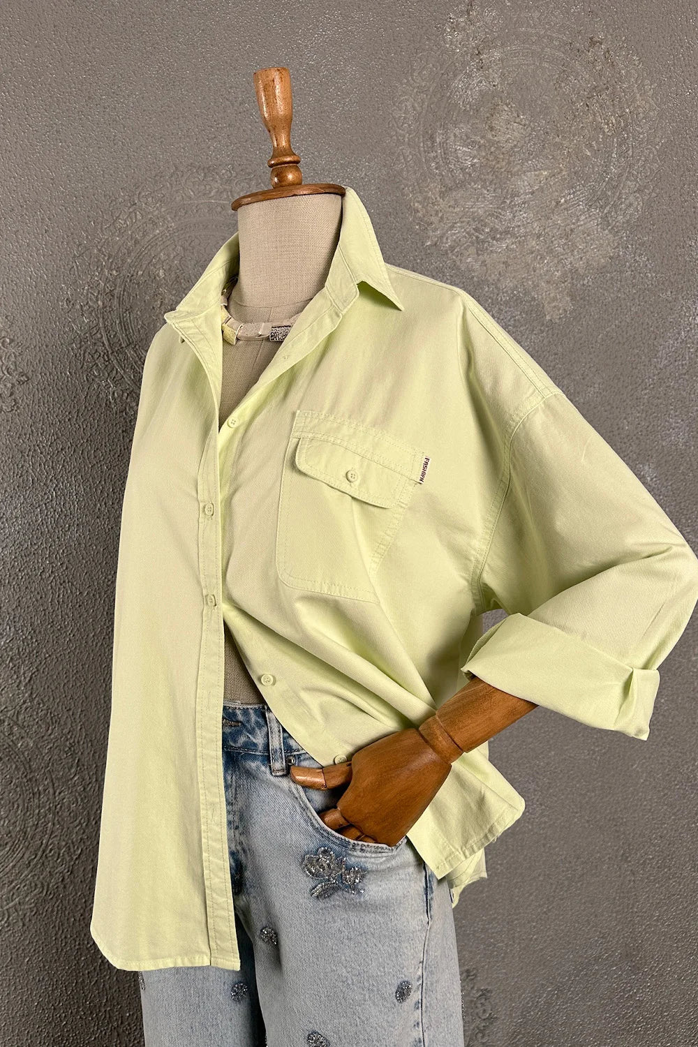 Cep Detaylı Oversize Gömlek