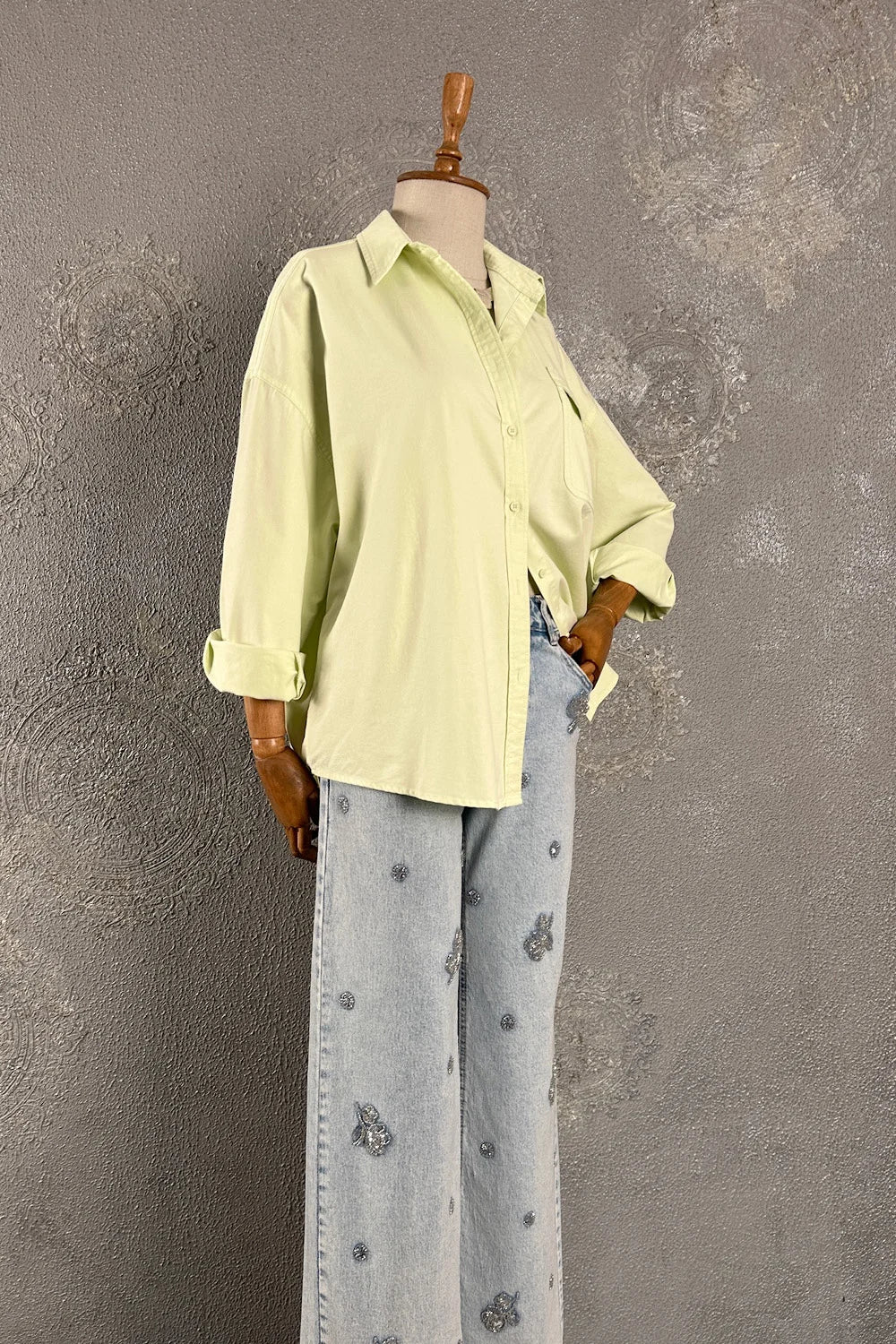 Cep Detaylı Oversize Gömlek