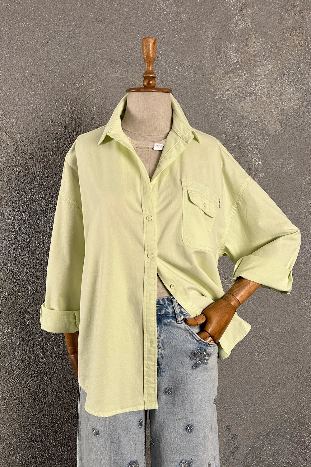 Cep Detaylı Oversize Gömlek