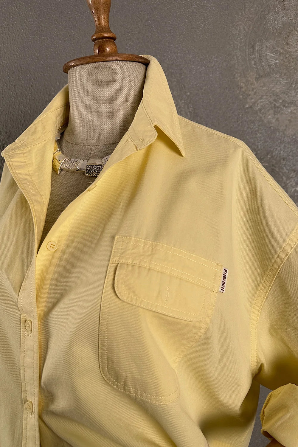 Cep Detaylı Oversize Gömlek