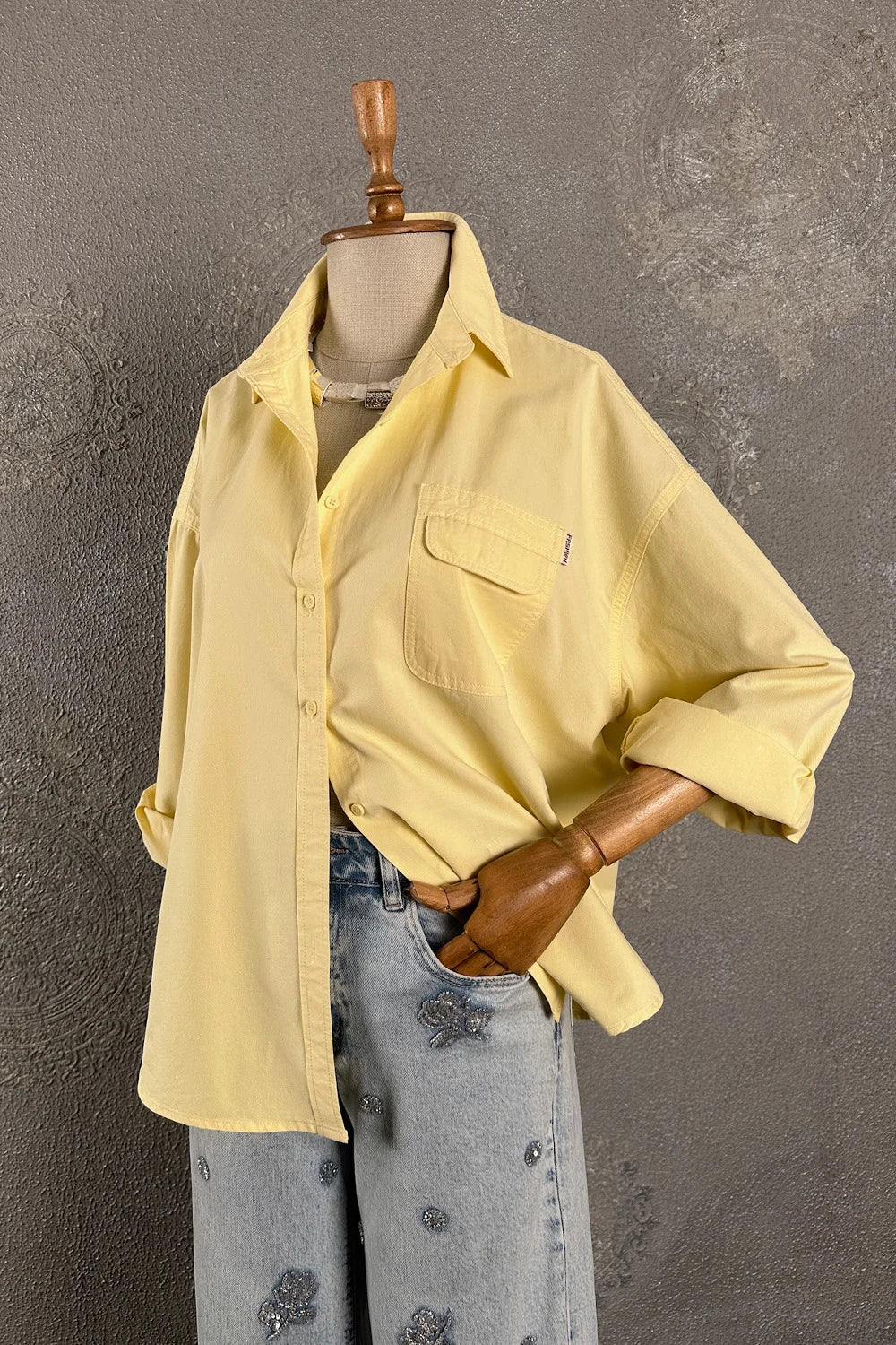 Cep Detaylı Oversize Gömlek