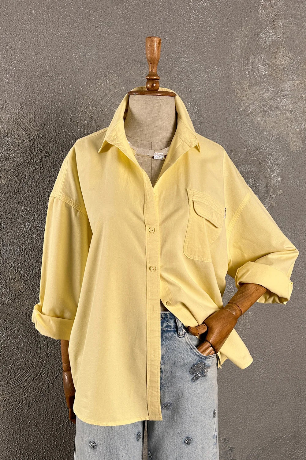 Cep Detaylı Oversize Gömlek