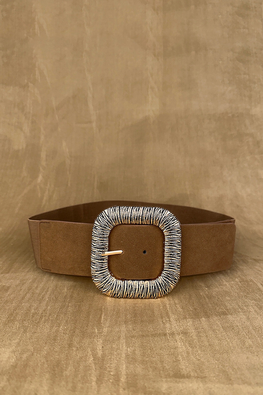 Desenli Tokalı Geniş Elastik Kemer