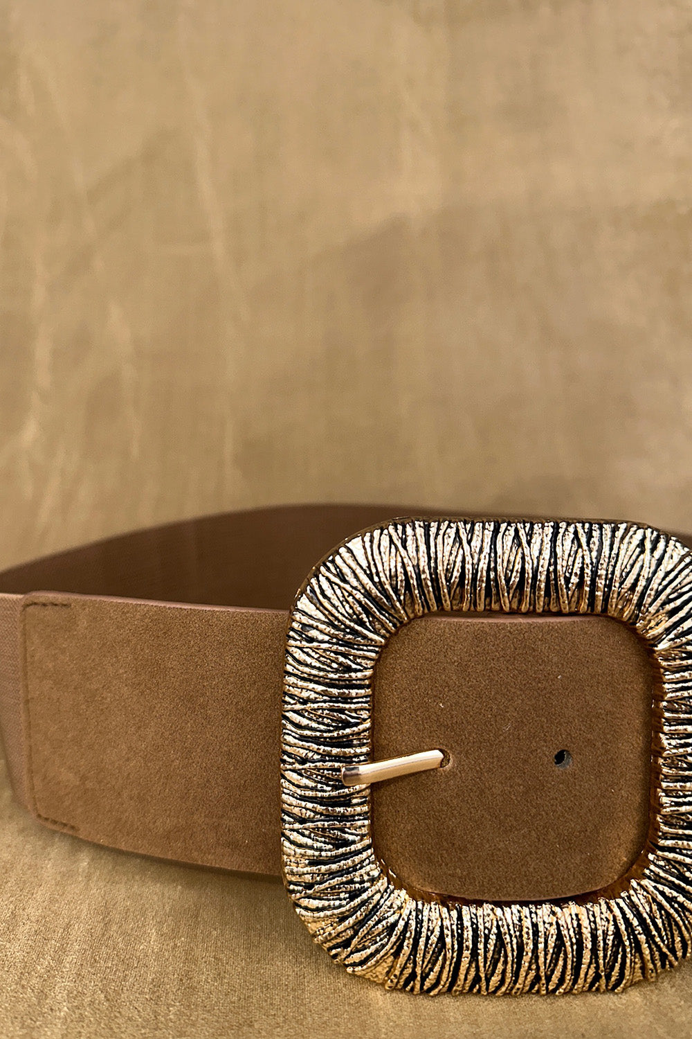 Desenli Tokalı Geniş Elastik Kemer