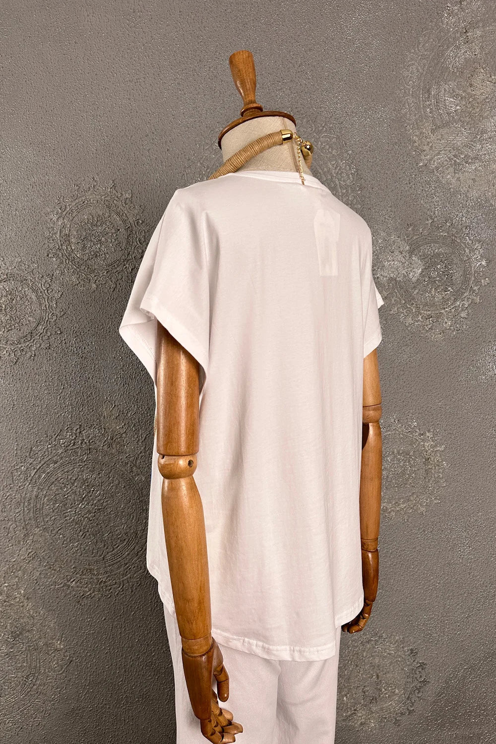 Taş İşlemeli Baskılı T-shirt