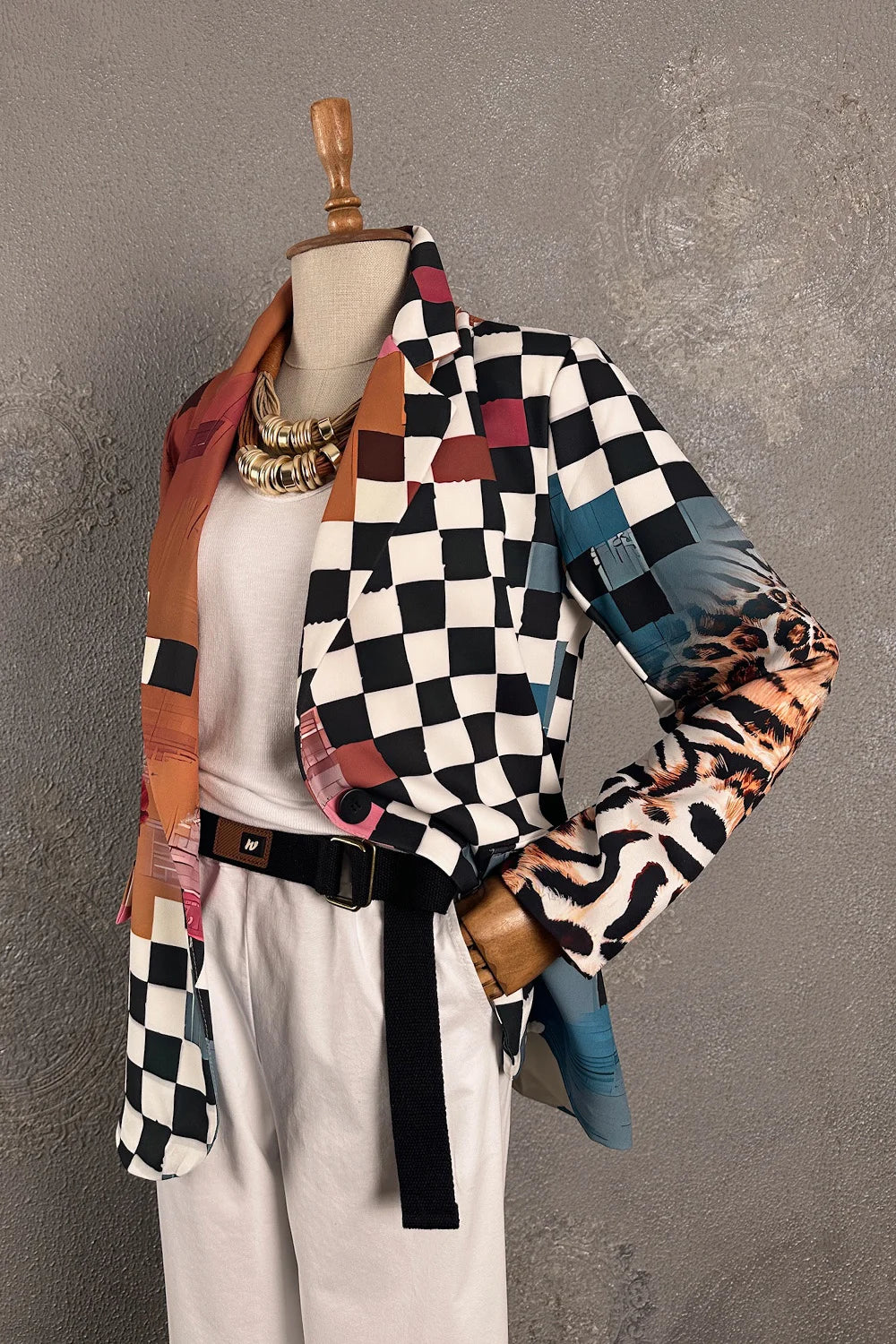 Desenli Blazer Ceket