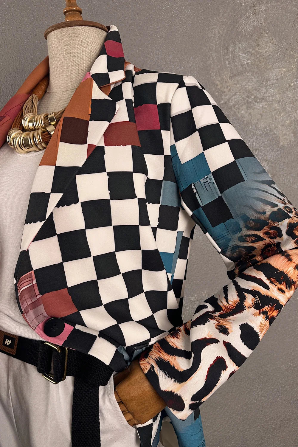 Desenli Blazer Ceket