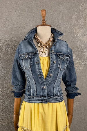 Likralı Denim Ceket