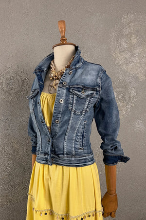 Likralı Denim Ceket