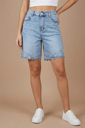 Fistolu Denim Şort