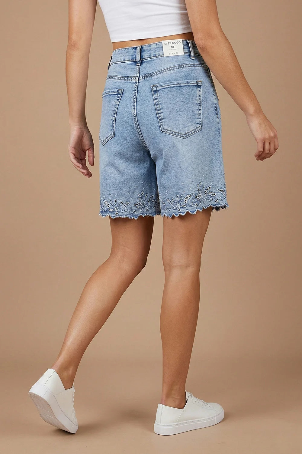 Fistolu Denim Şort