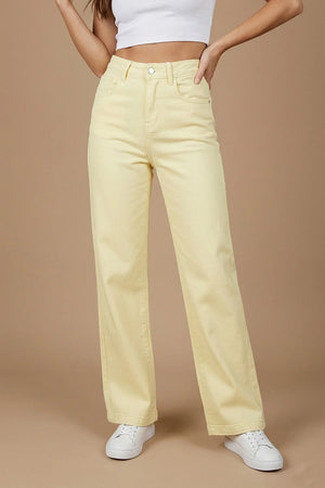 Sarı Straight Jean