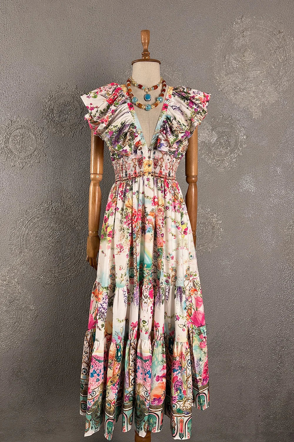 Floral Desenli Romantik Elbise