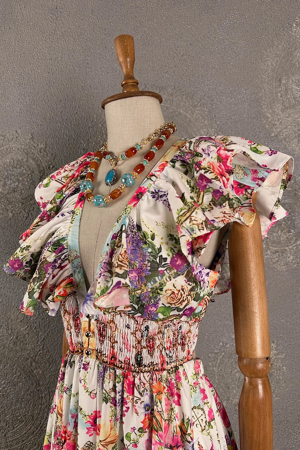 Floral Desenli Romantik Elbise