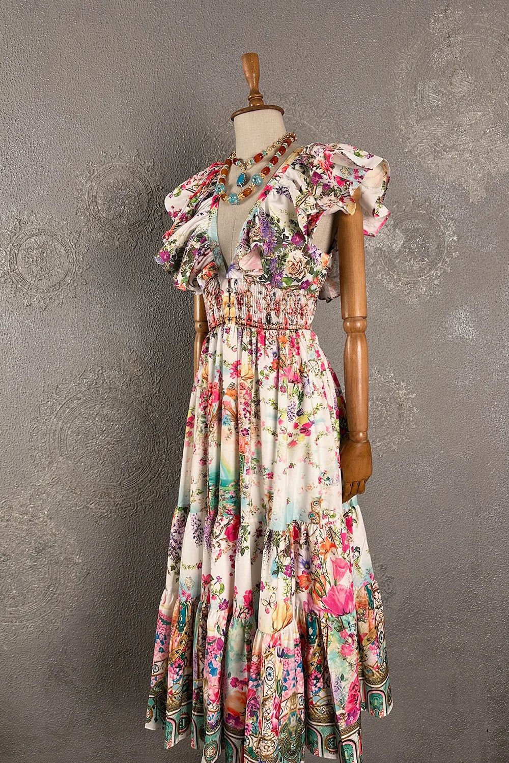 Floral Desenli Romantik Elbise
