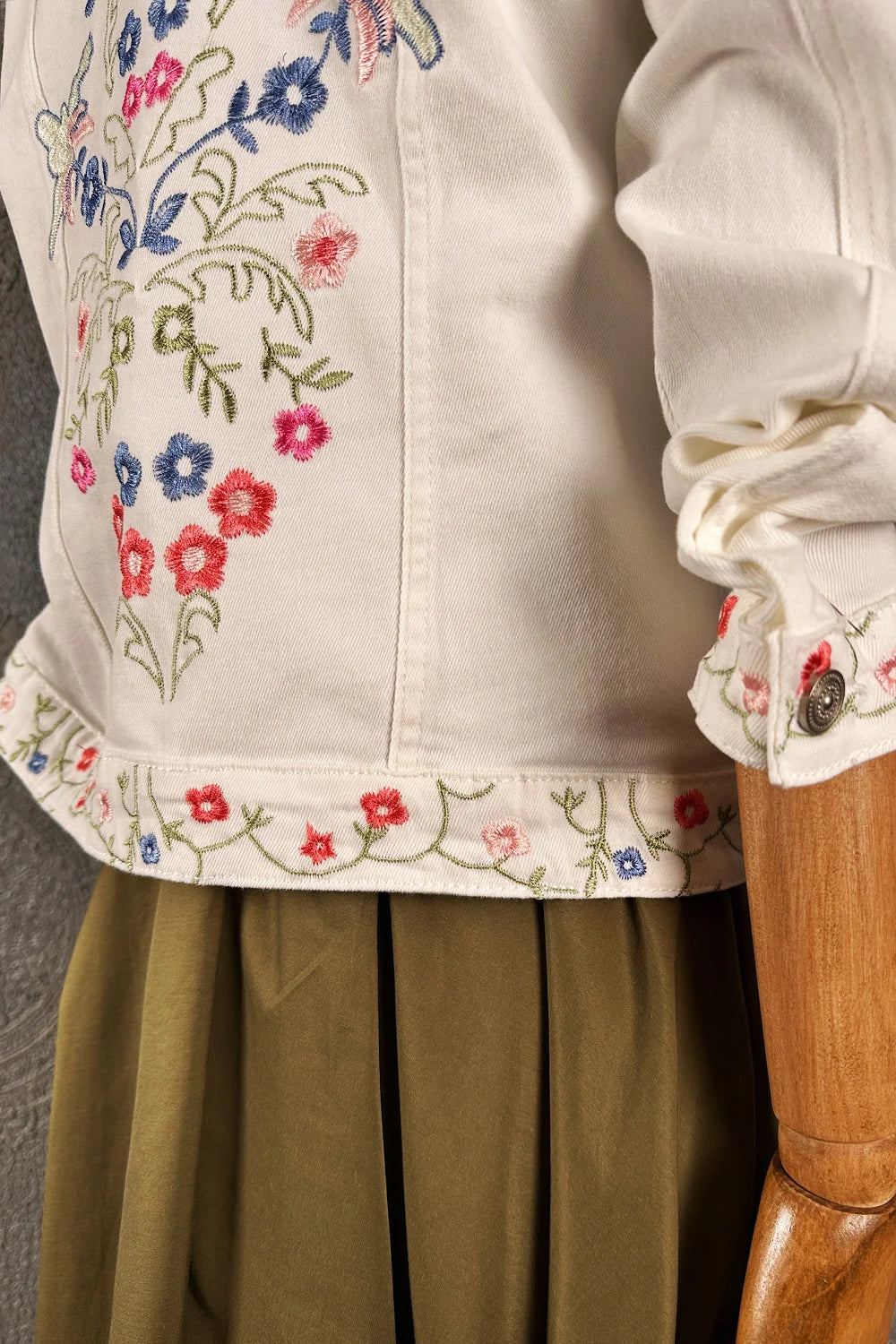 Nakışlı Denim Ceket