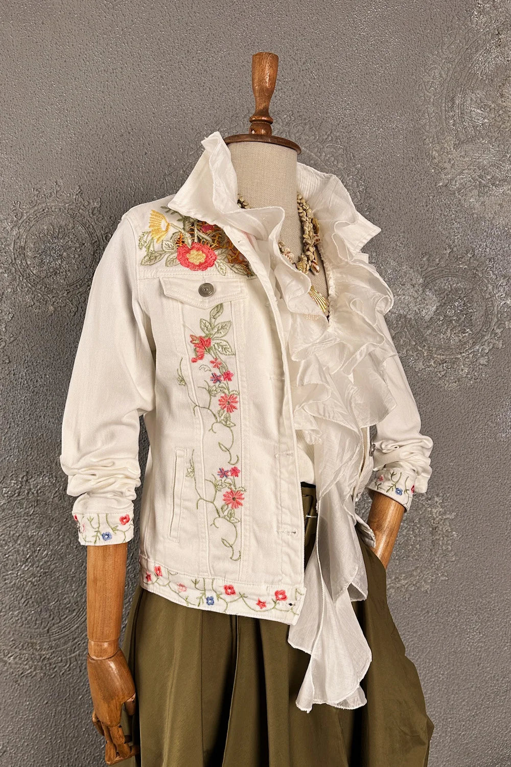 Nakışlı Denim Ceket