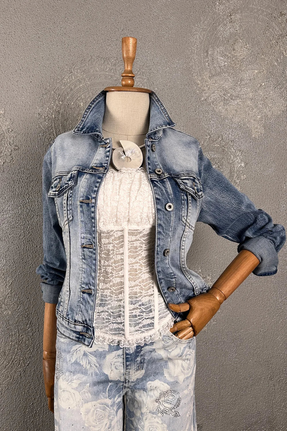 Yıldızlı Denim Ceket