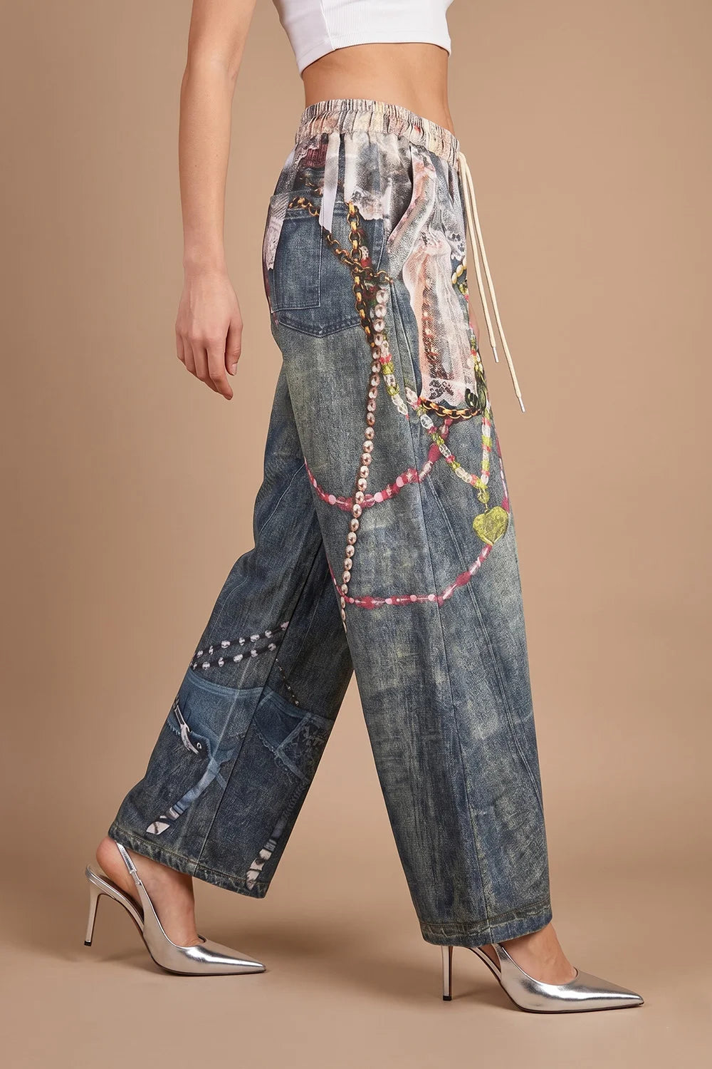 Desenli Barrel Jean
