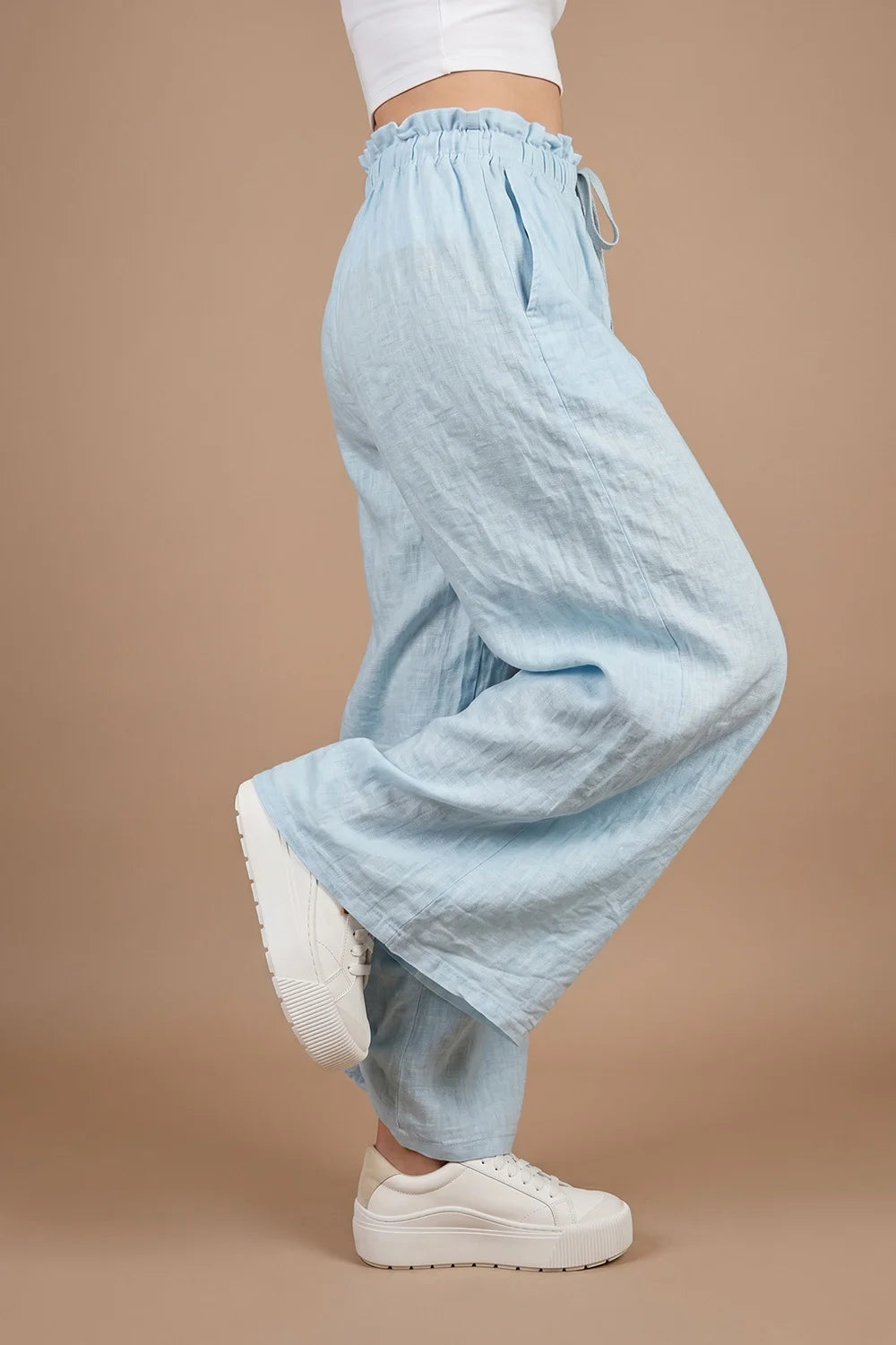 Geniş Paçalı Keten Pantolon