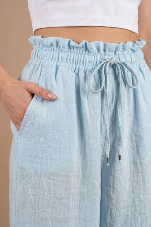 Geniş Paçalı Keten Pantolon