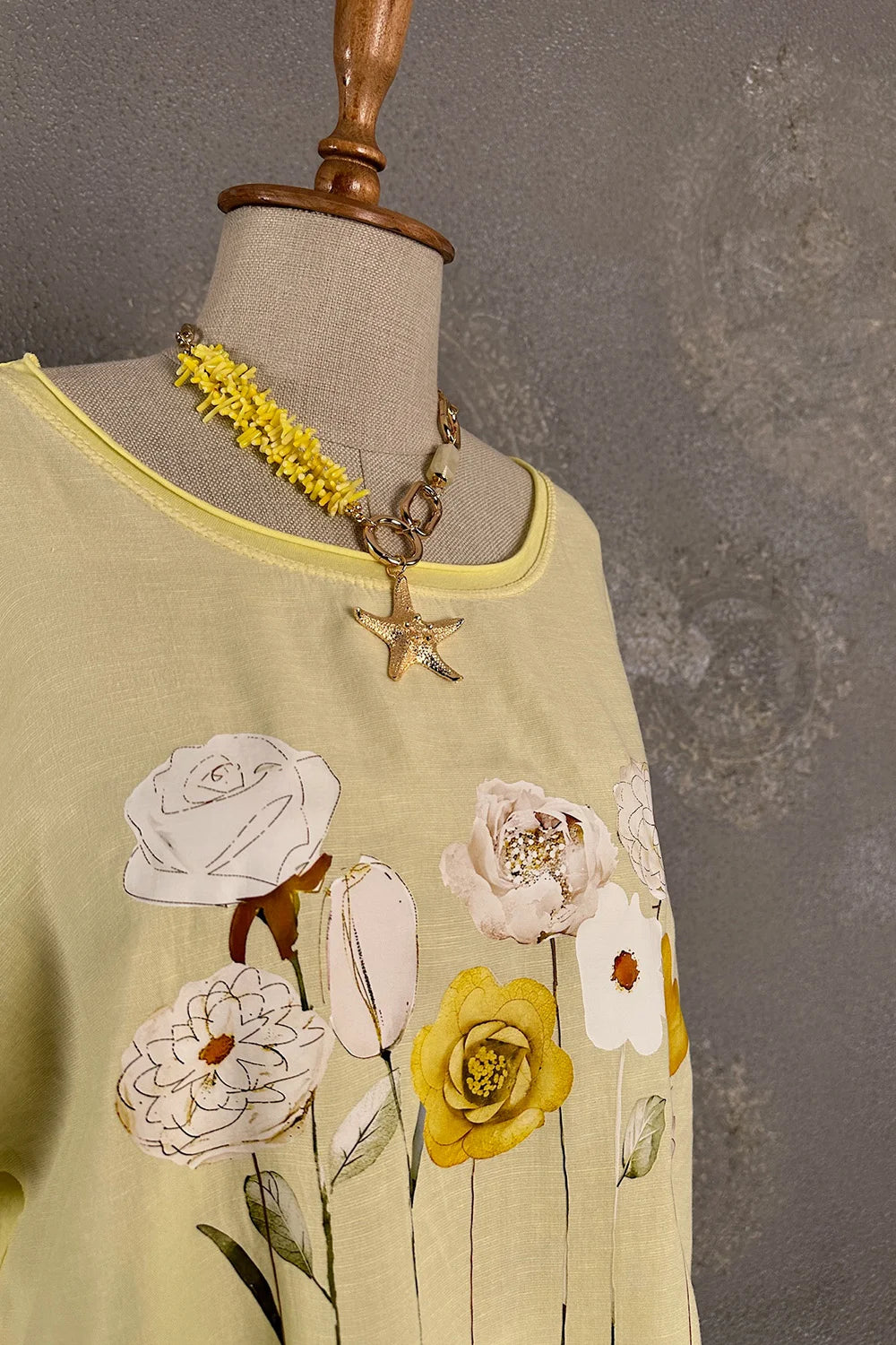 Çiçek Baskılı Oversize T-shirt