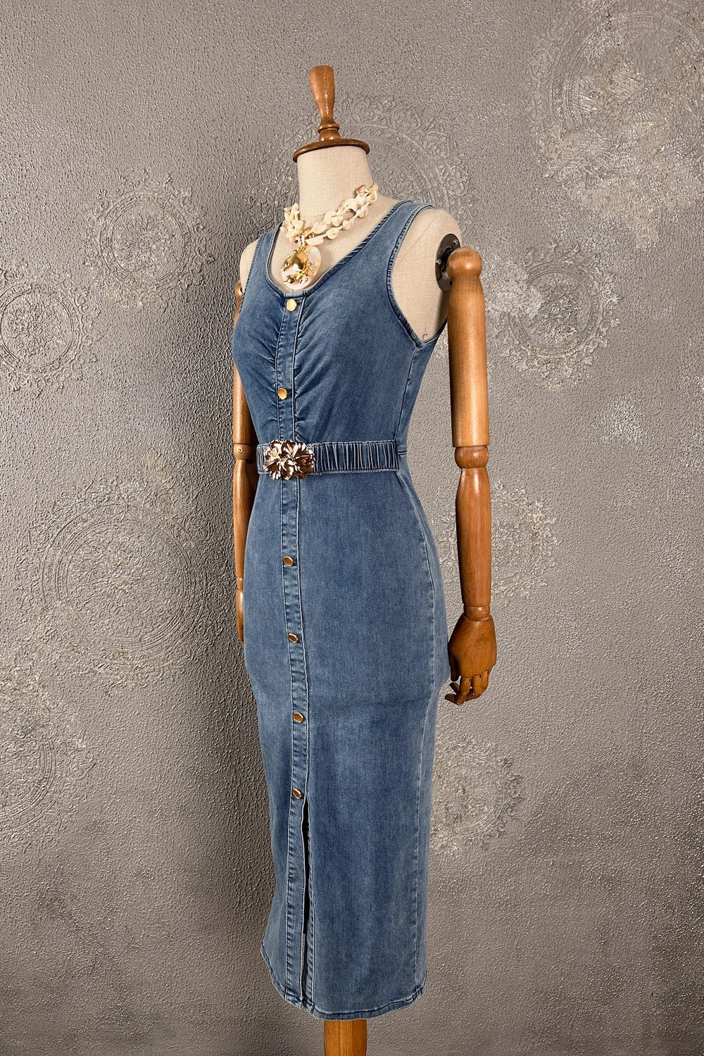 Uzun Denim Elbise