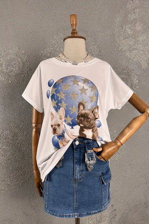 Köpek Baskılı T-shirt