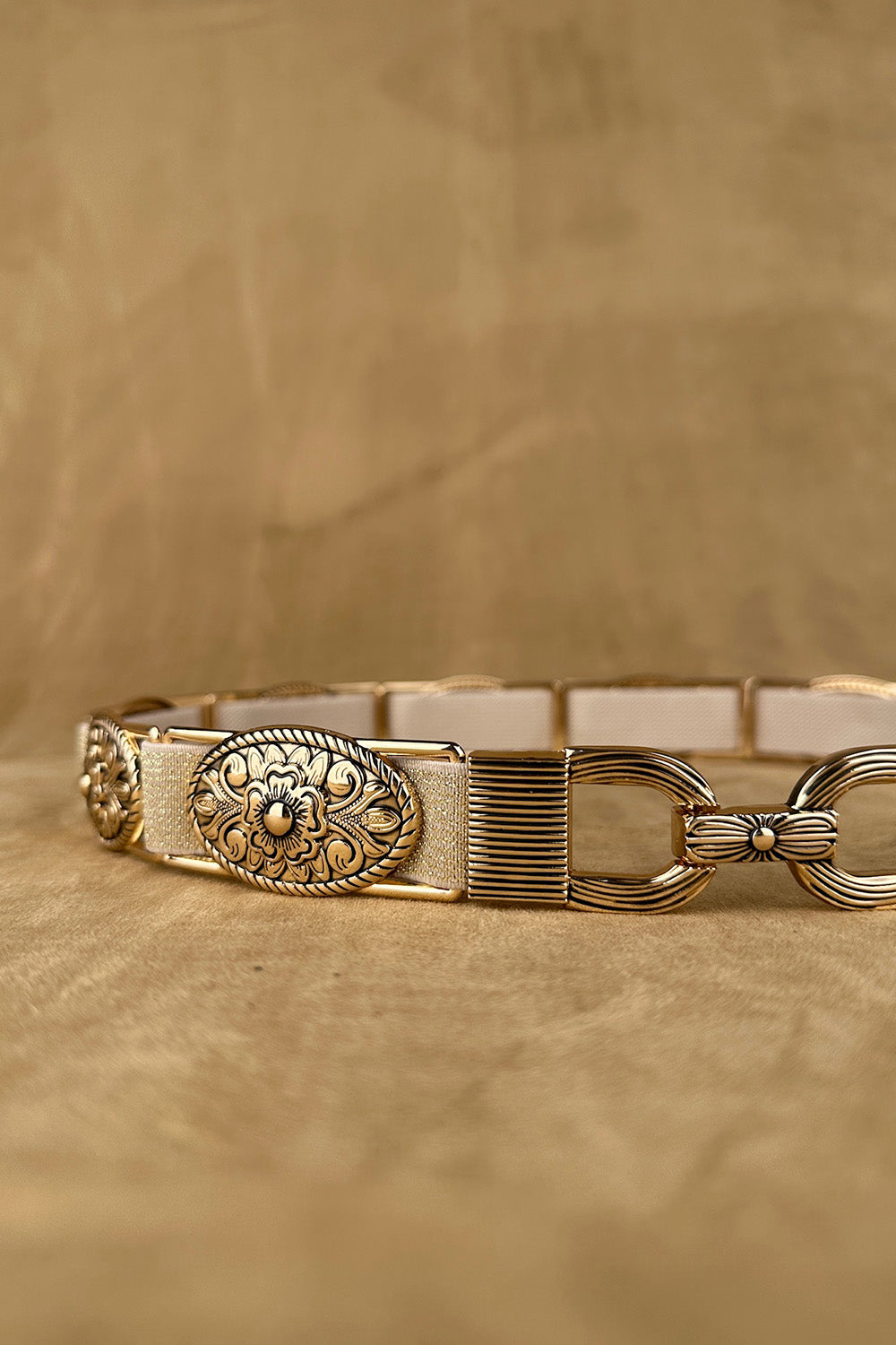 Vintage Oval Tokalı Elastik Kemer