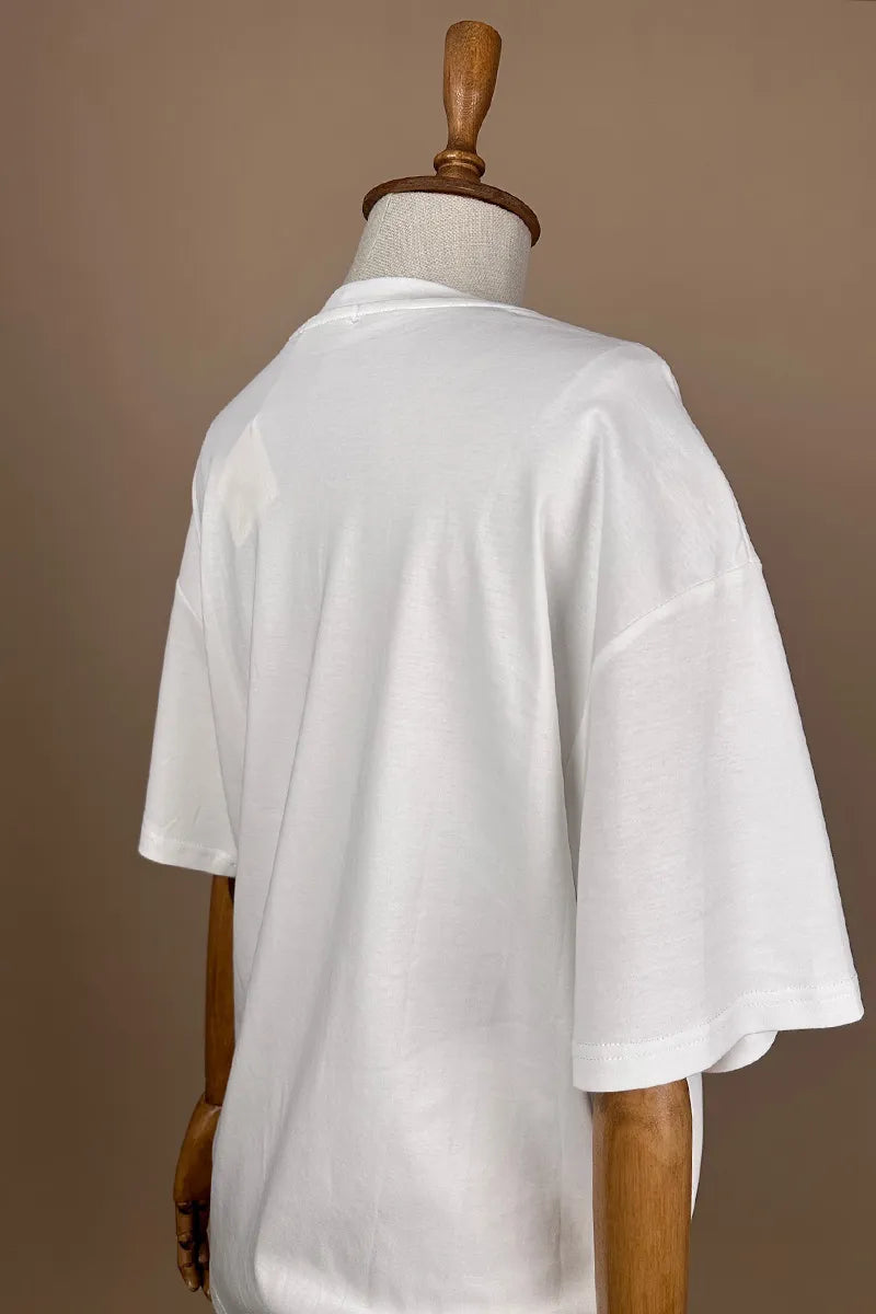 Taş işlemeli Oversize T-shirt - Eliz
