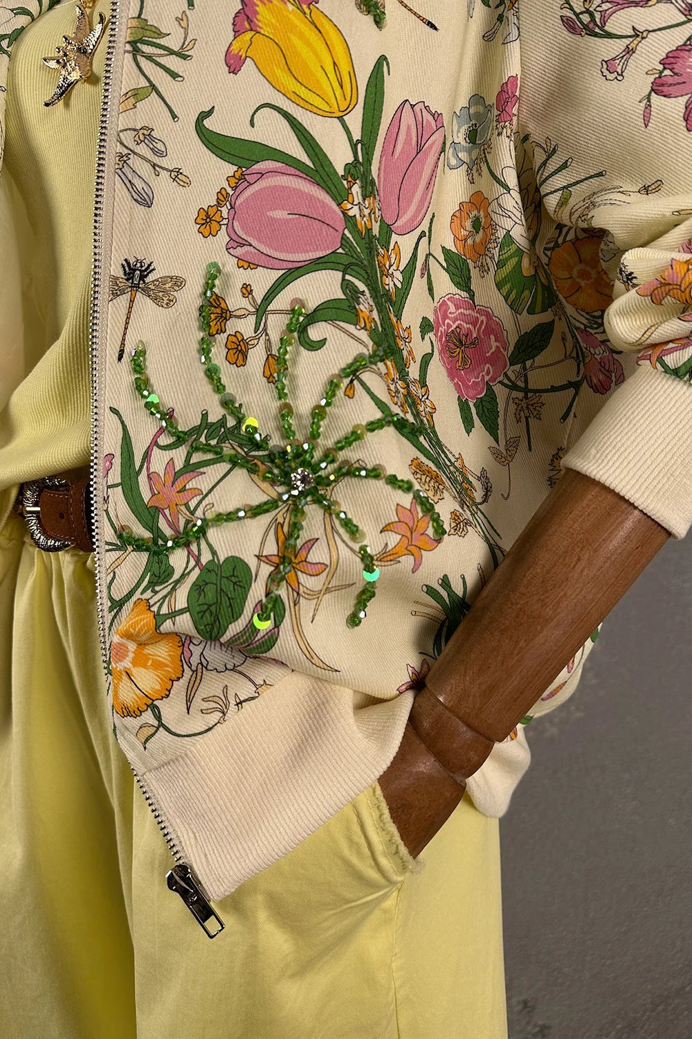 Floral Desenli Bomber Ceket