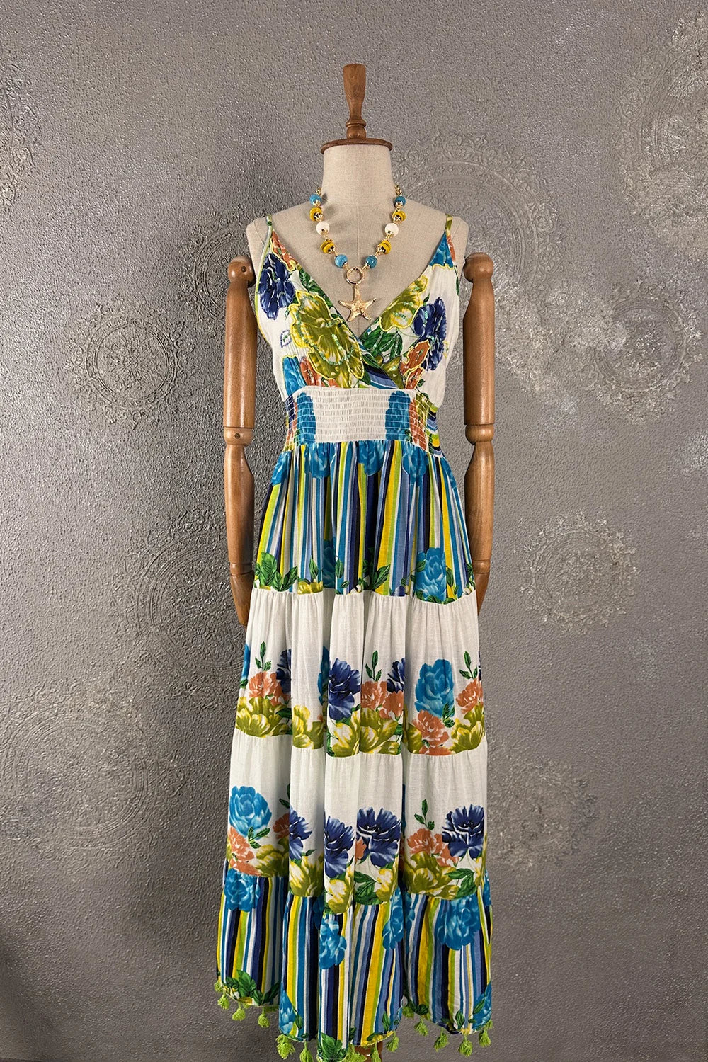 Desenli Maxi Elbise