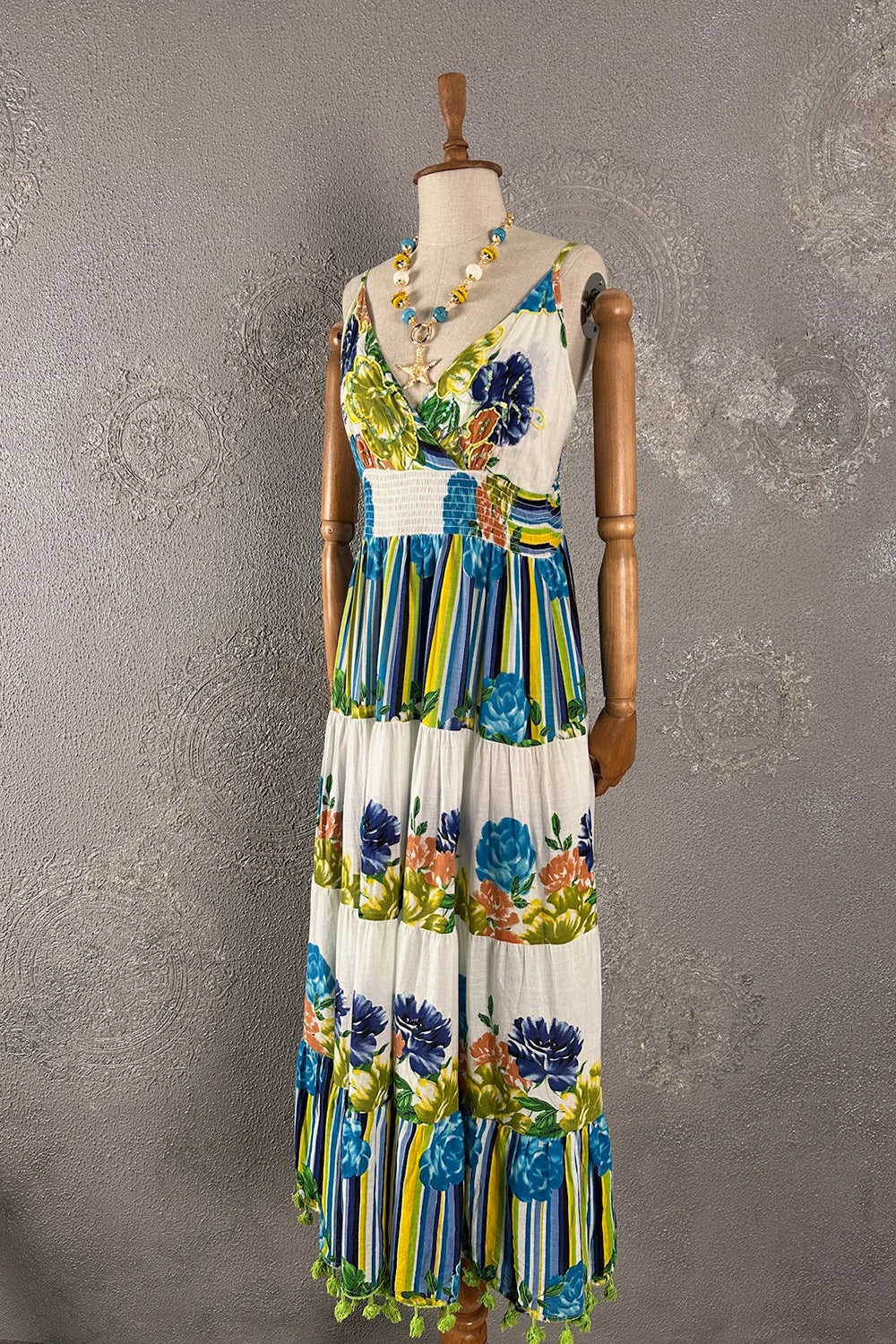 Desenli Maxi Elbise