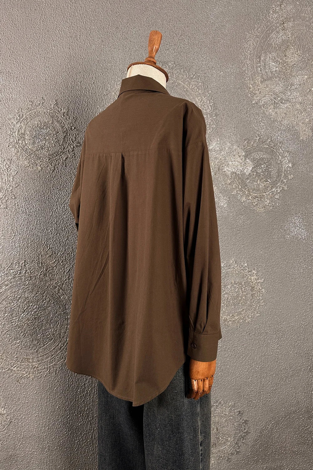 Broşlu Oversize Gömlek