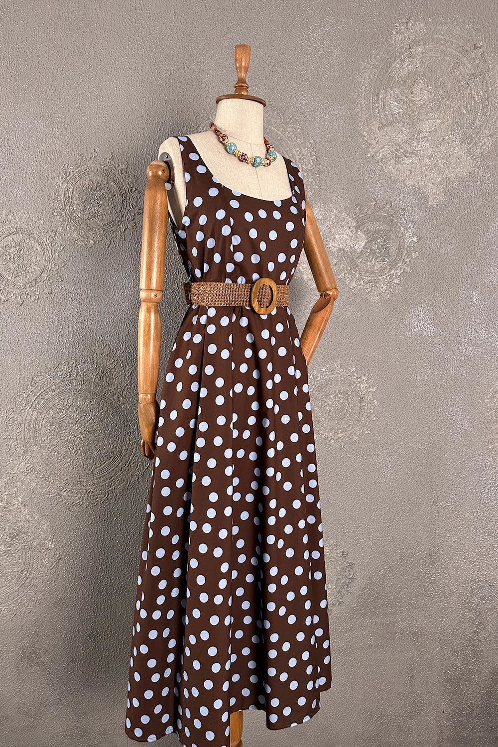 Puantiyeli Maxi Elbise
